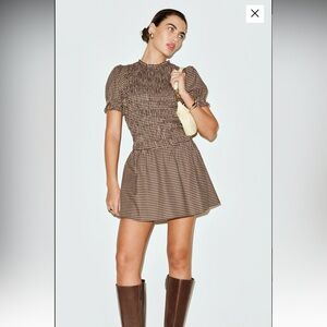 Reformation Leannah Dress Tartine Check Size 0
